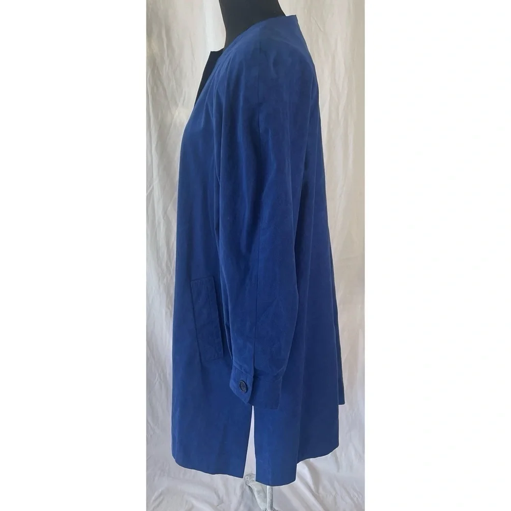 80’s Vintage ‘Ernst Strauss’ Blue UltraSuede Longline Jacket
